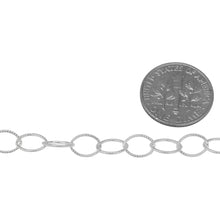 Load image into Gallery viewer, Sterling Silver 5.5mm Width by 7.7mm Length, Twisted Oval Cable Chain. Price per: 1 Foot.