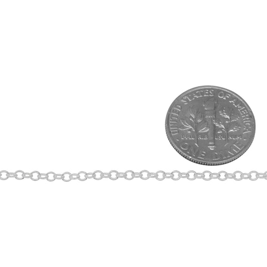 Sterling Silver 1.8mm Width by 2.2mm Length, Twisted Cable Chain. Price per: 1 Foot.