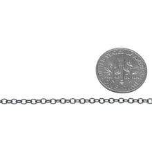 Load image into Gallery viewer, Sterling Silver Black Diamond 1.8mm Width by 2.2mm Length, Twisted Cable Chain. Price per: 1 Foot.