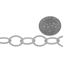 Load image into Gallery viewer, Sterling Silver 8.8mm Width by 12.2mm Length, Twisted Oval Cable Chain. Price per: 1 Foot.