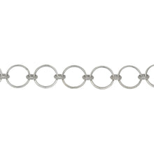Load image into Gallery viewer, Chain by Foot. Sterling Silver Two of 12.4mm Larger Textured Circle Links Connected to 6.2mm Smaller Textured Circle Link, Fancy Circle Chain. Price per: 1 Foot.
