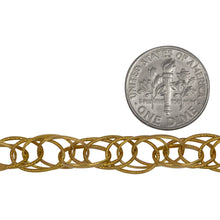 Load image into Gallery viewer, 14kt Gold Filled 7.0mm Width by 11.0mm Length Smooth and Textured Oval Links, Rope Chain. Price per: 1 Foot.