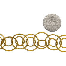 Load image into Gallery viewer, 14kt Gold Filled 9.70mm Width / Length Smooth Inner Circle and 16.50mm Width / Length Smooth Outer Circle, Double Circle Chain. Price per: 1 Foot.