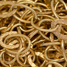 Load image into Gallery viewer, 14kt Gold Filled Two of 8.3mm Width by 11.8mm Length Smooth Oval Links Followed by One of 9.0mm Width by 12.0mm Length Hammered Oval Link, Cable Chain. Price per: 1 Foot.