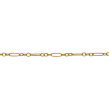 Load image into Gallery viewer, Chain by Foot. 14kt Gold Filled 1.7mm Width by 5.0mm Length Long Smooth Oval Link Connected to 1.6mm Width by 2.1mm Length Short Smooth Oval Links, Long and Short Chain. Price per: 1 Foot.