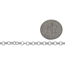 Load image into Gallery viewer, Sterling Silver 3mm Width / Length Rolo Chain. Price per: 1 Foot.