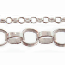 Load image into Gallery viewer, Sterling Silver 1.40mm Width by 1.50 Length Rolo Chain. Price per: 1 Foot.