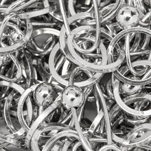 Load image into Gallery viewer, Sterling Silver Rhodium Plated Two 6.5mm by 17.0mm Paper Clip Links With 4.0mm Bead Connected to Three 10.0mm Circle Links, Fancy Chain. Price per: 1 Foot.