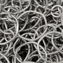 Load image into Gallery viewer, Sterling Silver Oxidized 12.5mm Smooth and Textured Hexagon Links Connected to 5.0mm Circle Link, Fancy Chain. Price per: 1 Inch.