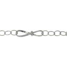 Load image into Gallery viewer, Chain by Foot. Sterling Silver Oxidized Fifteen of 5.4mm Width by 7.8mm Length Smooth Oval Links of Cable Chain Followed by 7.6mm by 29.2mm Textured Figure 8 Link, Fancy Chain. Price per: 1 Foot.