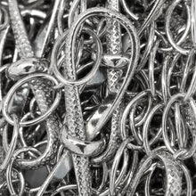 Load image into Gallery viewer, Sterling Silver Oxidized Fifteen of 5.4mm Width by 7.8mm Length Smooth Oval Links of Cable Chain Followed by 7.6mm by 29.2mm Textured Figure 8 Link, Fancy Chain. Price per: 1 Foot.