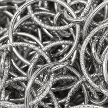 Load image into Gallery viewer, Sterling Silver Oxidized 12.3mm Smooth and Textured Circle Links Connected to 5.0mm Circle Link, Circle Chain. Price per: 1 Foot.