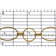 Load image into Gallery viewer, 14kt Gold Filled 10.0mm Width by 16.0mm Length Textured Oval Link And 12.0mm Smooth Circle Link Connected by 3.7mm Width by 6.6mm Length Oval Rolo Link, Long and Short Chain. Price per: 1 Foot.