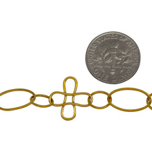 Load image into Gallery viewer, 14kt Gold Filled 14.0mm Width / Length Smooth Cross Link Connected With 7.8mm Smooth Circle Link And 8.0mm Width by 14.0mm Length Smooth Oval Link, Fancy Chain. Price per: 1 Foot.