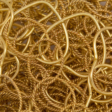 Load image into Gallery viewer, 14kt Gold Filled 19.6mm Width by 28.5mm Length Smooth Double Heart Link connected to Ten of 13.0mm Width / Length Twisted Circle Links, Heart Chain, Fancy Chain. Price per: 1 Foot.