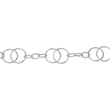 Load image into Gallery viewer, Chain by Foot. Sterling Silver of 11.1mm Width by 17.3mm Length Smooth Figure 8 Link Followed by Three of 4.3mm Width by 6.7mm Length Textured Oval Links, Figure 8 Chain. Price per: 1 Foot.
