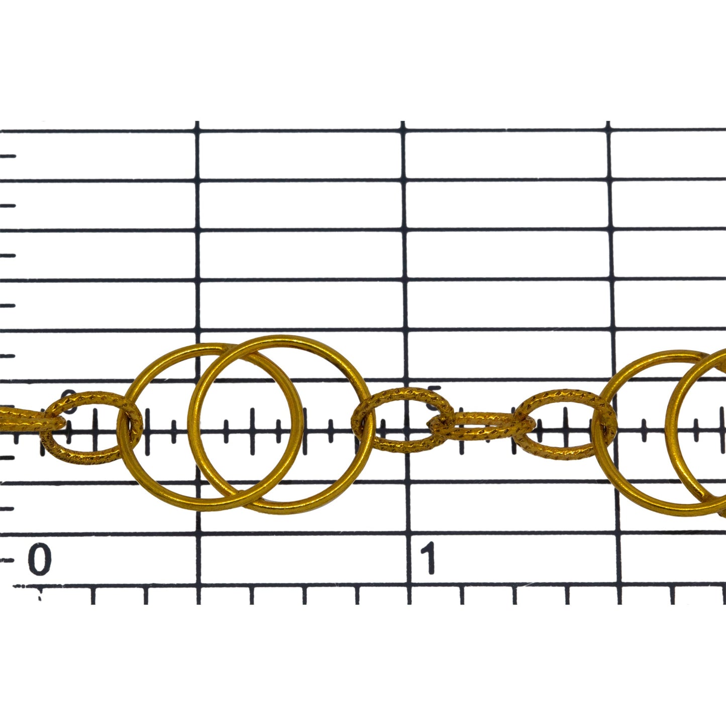 14kt Gold Filled 11.1mm Width by 17.3mm Length Smooth Figure 8 Link Followed by Three of 4.3mm Width by 6.7mm Length Textured Oval Links, Figure 8 Chain. Price per: 1 Foot.