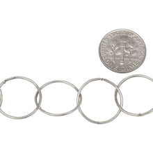 Load image into Gallery viewer, Sterling Silver 17.0mm Width / Length, Smooth Circle Chain. Price per: 1 Foot.
