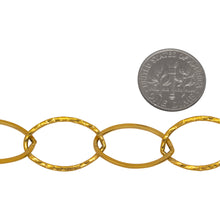 Load image into Gallery viewer, 14kt Gold Filled 14.0mm Width by 21.0mm Length, Round and Hammered Wire Oval Links Cable Chain. Price per: 1 Foot.