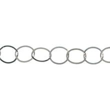 Load image into Gallery viewer, Chain by Foot. Sterling Silver 9.5mm Width / Length, Flat Circle Chain. Price per: 1 Foot.
