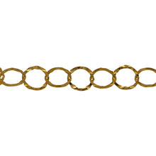 Load image into Gallery viewer, Chain by Foot. 14kt Gold Filled 7.5mm Width / Length, Hammered Circle Chain. Price per: 1 Foot.
