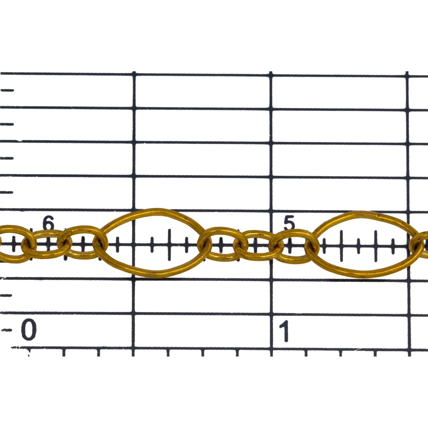 14kt Gold Filled Three of 3.6mm Width by 4.6mm Length Small Oval Links Followed by 7.1mm Width by 10.8mm Length Large Oval Link, Smooth Long and Short Chain. Price per: 1 Foot.