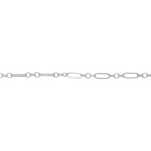 Load image into Gallery viewer, Chain by Foot. Sterling Silver Three of 1.57mm Width by 2.3mm Length Small Oval Links Followed by 1.97mm Width by 5.67mm Length Large Oval Link, Smooth Long and Short Chain. Price per: 1 Foot.