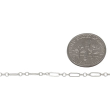 Load image into Gallery viewer, Sterling Silver Three of 1.57mm Width by 2.3mm Length Small Oval Links Followed by 1.97mm Width by 5.67mm Length Large Oval Link, Smooth Long and Short Chain. Price per: 1 Foot.