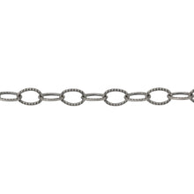 Load image into Gallery viewer, Chain by Foot. Sterling Silver Oxidized 4.6mm Width by 6.7mm Length, Corrugated Cable Chain. Price per: 1 Foot.