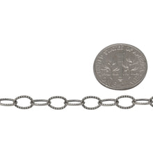 Load image into Gallery viewer, Sterling Silver Oxidized 4.6mm Width by 6.7mm Length, Corrugated Cable Chain. Price per: 1 Foot.