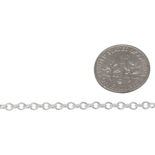 Load image into Gallery viewer, Sterling Silver 2.54mm Width by 3.25mm Length, Smooth Cable Chain. Price per: 1 Foot.