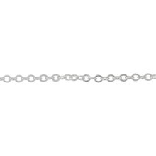 Load image into Gallery viewer, Chain by Foot. Sterling Silver 2.54mm Width by 3.0mm Length, Flat Cable Chain. Price per: 1 Foot.