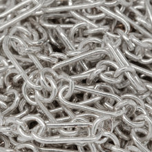 Load image into Gallery viewer, Sterling Silver Three of 3.31mm Width by 4.2mm Length Small Oval Links Followed by 3.34mm Width by 9.13mm Length Elongated Oval Link, Smooth Long and Short Chain. Price per: 1 Foot.