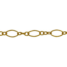 Load image into Gallery viewer, Chain by Foot. 14kt Gold Filled Three of 2.59mm Width by 2.85mm Length Smaller Oval Links Followed by 4.27mm Width by 7.4mm Length Larger Oval Link, Smooth Long and Short Chain. Price per: 1 Foot.