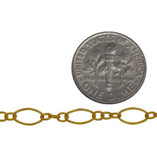 Load image into Gallery viewer, 14kt Gold Filled Three of 2.59mm Width by 2.85mm Length Smaller Oval Links Followed by 4.27mm Width by 7.4mm Length Larger Oval Link, Smooth Long and Short Chain. Price per: 1 Foot.