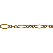 Load image into Gallery viewer, Chain by Foot. 14kt Gold Filled Three of 2.4mm Width by 3.0mm Length Smaller Oval Links With Middle Oval Link being Flat one, Followed by 3.6mm Width by 7.4mm Length Larger Flat Oval Link, Long and Short Chain. Price per: 1 Foot.