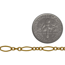 Load image into Gallery viewer, 14kt Gold Filled Three of 2.4mm Width by 3.0mm Length Smaller Oval Links With Middle Oval Link being Flat one, Followed by 3.6mm Width by 7.4mm Length Larger Flat Oval Link, Long and Short Chain. Price per: 1 Foot.