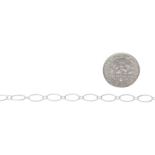 Load image into Gallery viewer, Sterling Silver 2.55mm Width by 3.0mm Length Smaller Oval Link Connected to 3.7mm Width by 7.59mm Length Larger Oval Link, Smooth Long and Short Chain. Price per: 1 Foot.