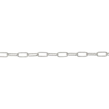 Load image into Gallery viewer, Chain by Foot. Sterling Silver 2.2mm Width by 5.3mm Length, Smooth And Corrugated Elonagted Cable Chain. Price per: 1 Foot.