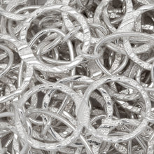 Load image into Gallery viewer, Sterling Silver 14.4mm Width by 27.4mm Length Textured Figure 8 Link And 11.7mm Width by 19.7mm Length Smooth Oval Link Connected By 5.4mm Width / Length Smooth Open Ring, Fancy Chain. Price per: 1 Foot.