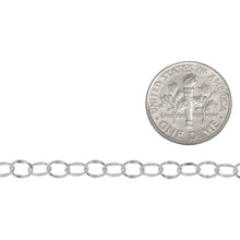 Load image into Gallery viewer, Sterling Silver 3.9mm Width by 5.0mm Length, Dapped Cable Chain. Price per: 1 Foot.
