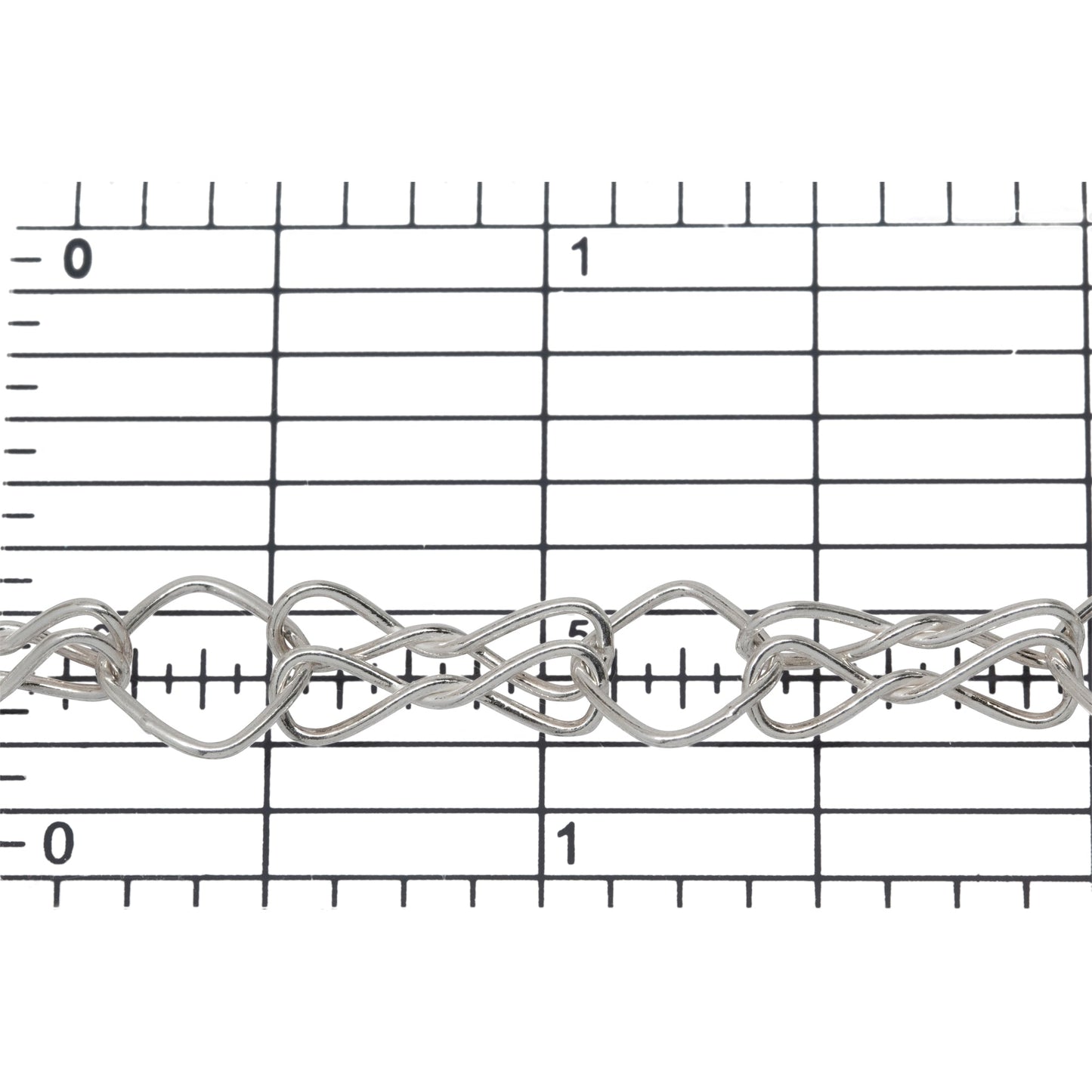 Sterling Silver Double 4.5mm Width by 16.0mm Length Smooth Figure 8 Links Followed By 10.0mm Width / Length Smooth Diamond Link, Figure 8 Chain. Price per: 1 Foot.