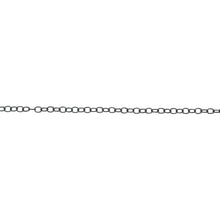 Load image into Gallery viewer, Chain by Foot. Sterling Silver Black Diamond Finish 1.4mm Width by 1.9mm Length, Smooth Cable Chain. Price per: 1 Foot.