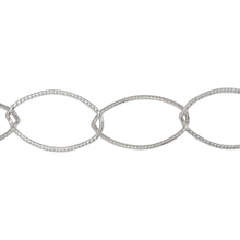 Load image into Gallery viewer, Chain by Foot. Sterling Silver 13.0mm Width by 21.0mm Length, Corrugated Oval Cable Chain. Price per: 1 Foot.