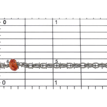 Load image into Gallery viewer, Sterling Silver Oxidized Thirteen of 2.8mm Width by 3.8mm Length Oval Rolo Links With 4.0mm Width by 6.0mm Length Orange, Yellow, Lime Green CZ Connected to 3.3mm Width / Length Smooth Open Ring, Gem Stone Chain. Price per: 1 Inch.