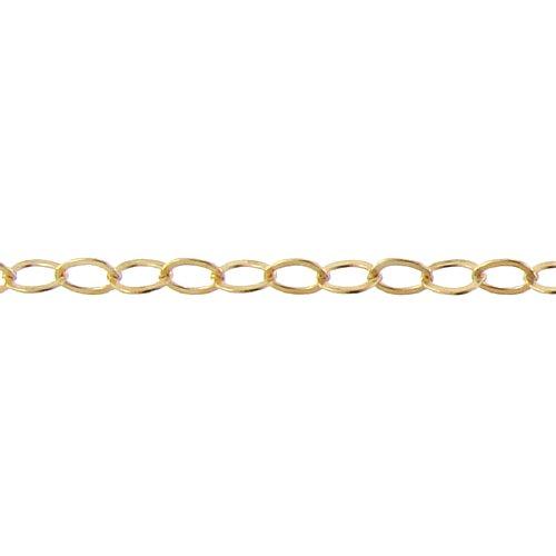 14kt Gold Filled 2.8mm Width by 4.2mm Length, Flat Cable Chain. Price per: 1 Foot.
