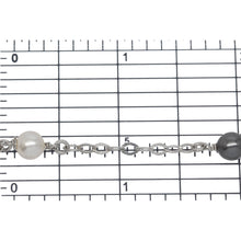 Load image into Gallery viewer, Sterling Silver Oxidized Nine of 2.8mm Width by 4.0mm Length Flat Diamond Shaped Links With 6.0mm Width / Length White and Gray Swarovski Pearls Wire Wrapped, Connected to 3.3mm Width / Length Smooth Open Ring, Gem Stone Chain. Price per: 1 Inch.