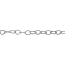 Load image into Gallery viewer, Chain by Foot. Sterling Silver 3.9mm Width by 5.4mm Length, Flat Cable Chain. Price per: 1 Foot.