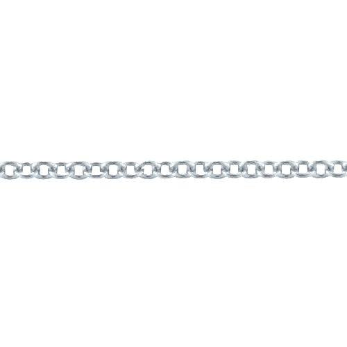 Sterling Silver 1.10mm Width by 1.3mm Length, Smooth Cable Chain. Price per: 1 Foot.