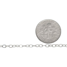 Load image into Gallery viewer, Sterling Silver 2.2mm Width by 3.1mm Length, Flat Cable Chain. Price per: 1 Foot.